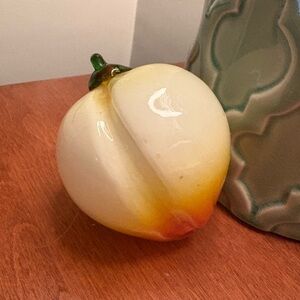 Vintage MCM Hand Blown Glass Peach